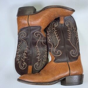 Hondo Boots Mens Size 9.5 Brown Leather Cowboy Western Boots Made in USA
